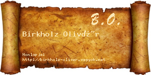 Birkholz Olivér névjegykártya